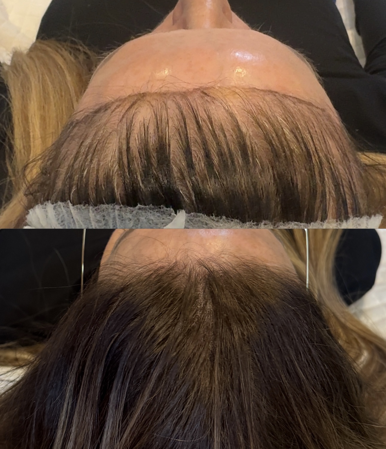 Temple Hair Feathering Before and After